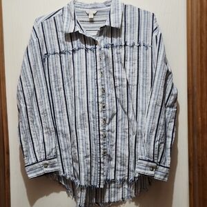 Cato Blue and White Striped Shirt